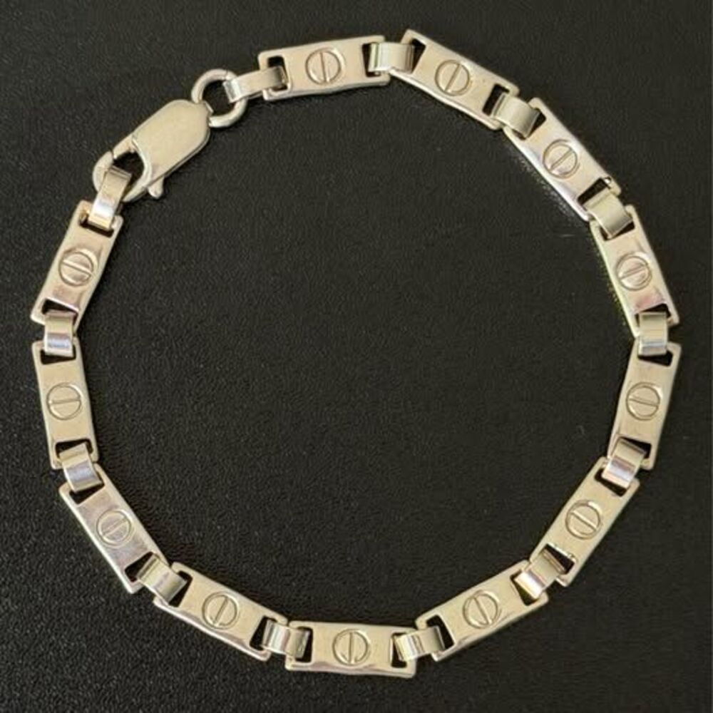 Vintage 8k Gold & Sterling Silver Mixed Metal Bracelet